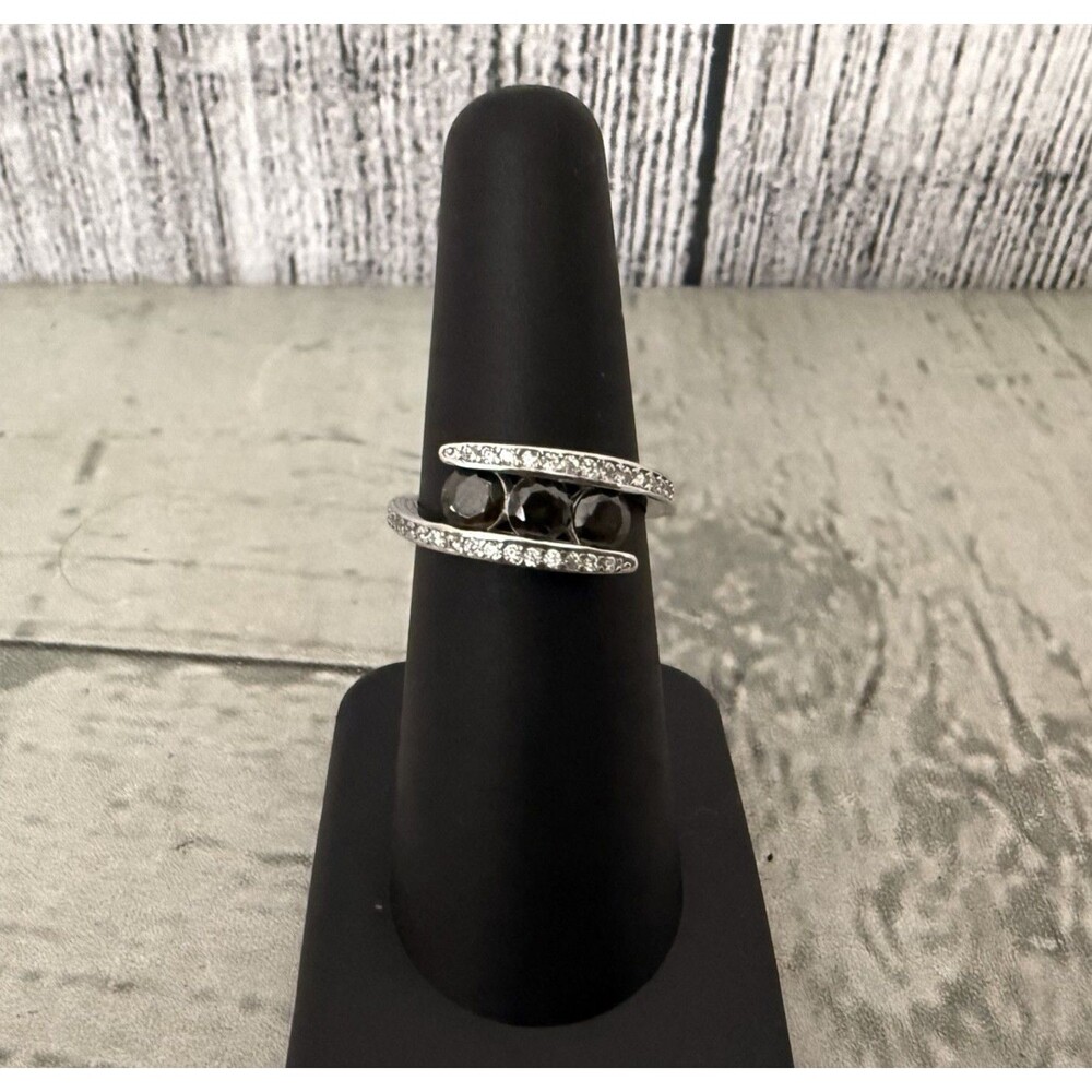 RYZE 925 Sterling Silver Three Mocha CZ & White Frost CZ Signed Ring Size 6